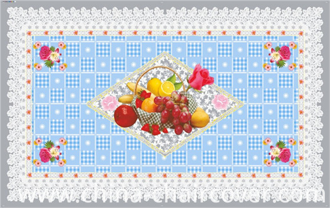 Waterproof, Oilproof Feature PVC Printed Transparent Tablecloth of Independent Design 90*145cm (TJ 0023)